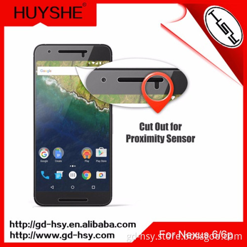 HUYSHE hot selling 9h hardness tempered glass screen protector for nexus 6p